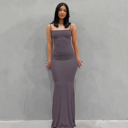 Sleek and Soft Stretchy Maxi Dress