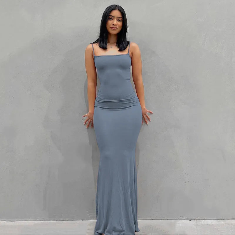 Sleek and Soft Stretchy Maxi Dress