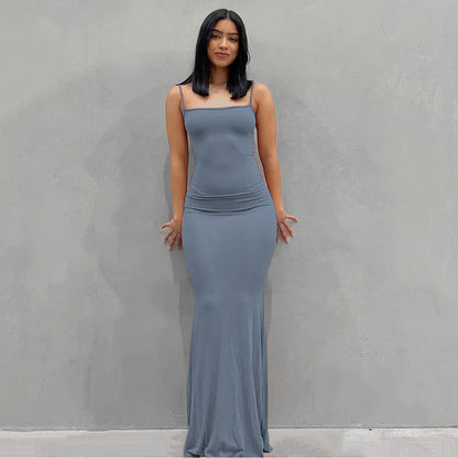 Sleek and Soft Stretchy Maxi Dress